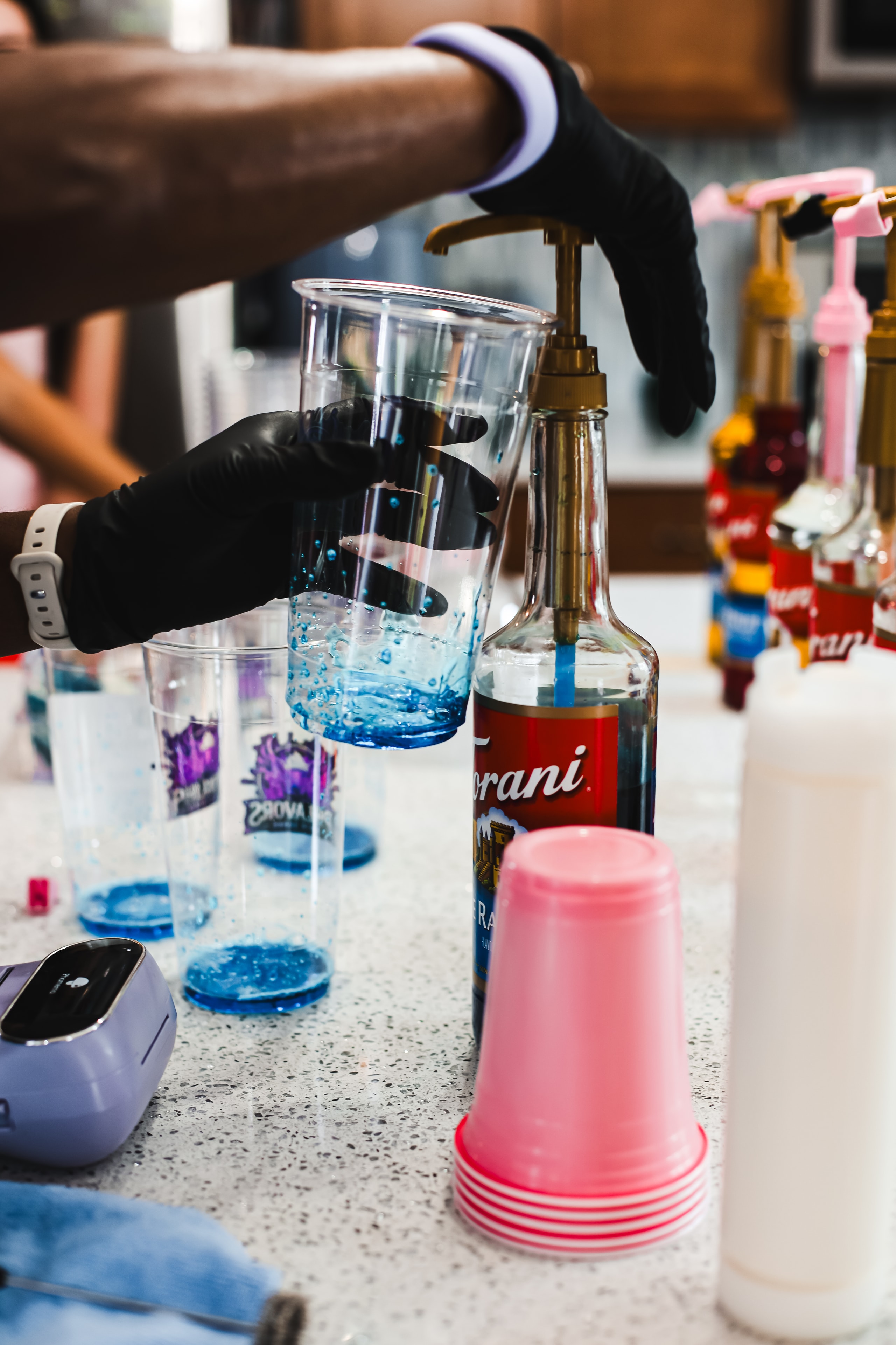 Phlavors dirty soda drink in progress