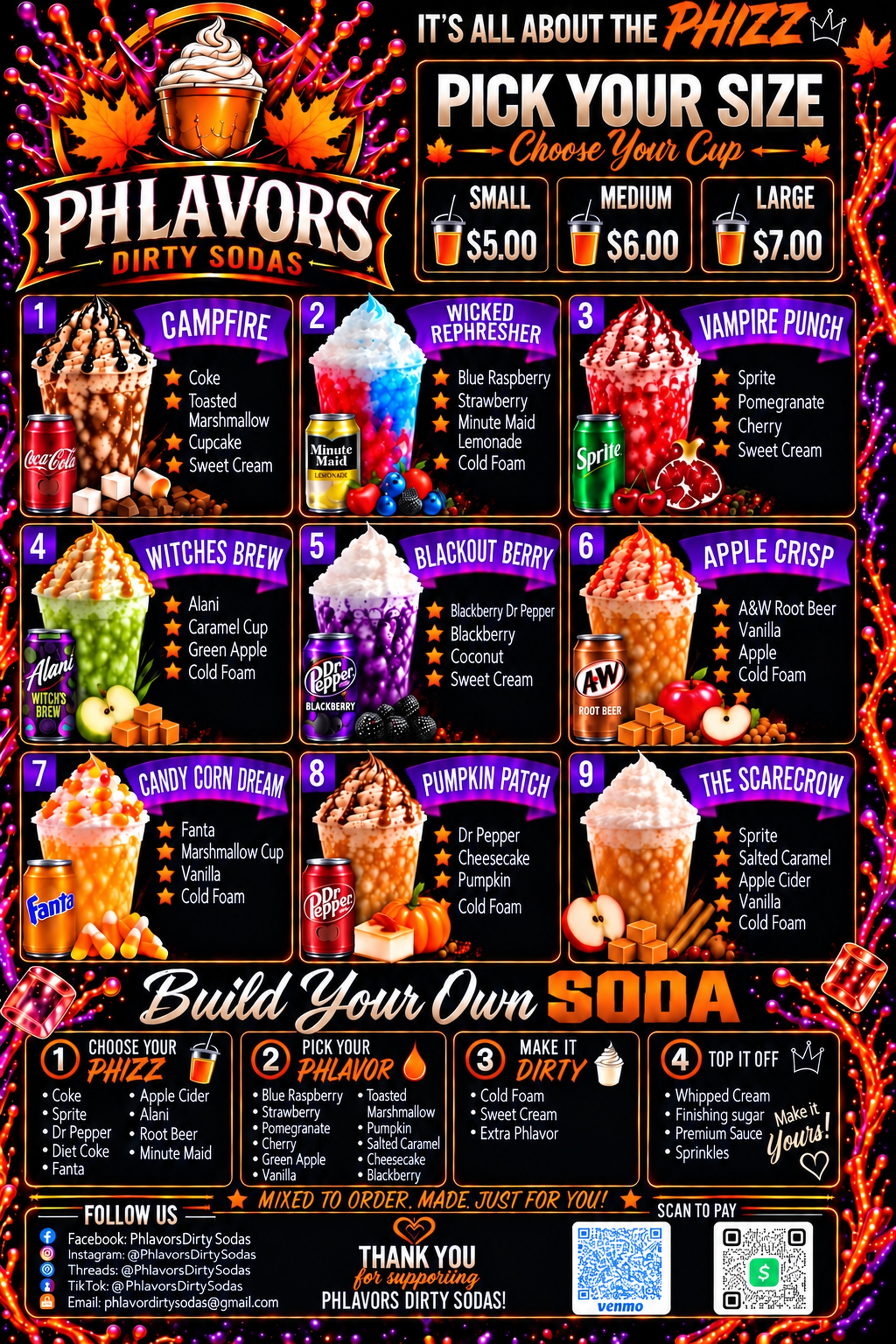 Phlavors Fall Menu — tap to view